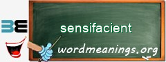 WordMeaning blackboard for sensifacient